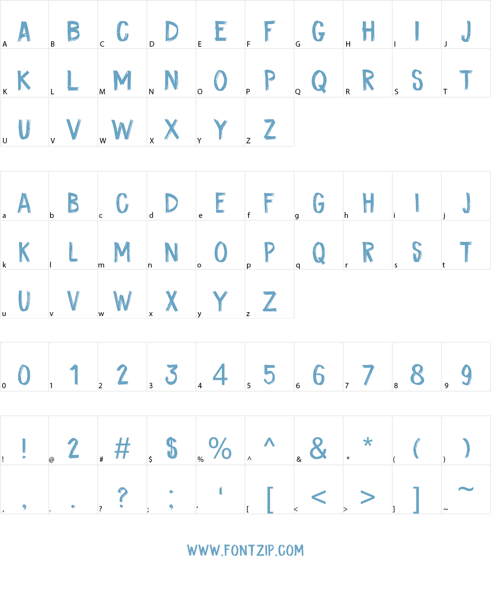 DK Coal Brush Font Character